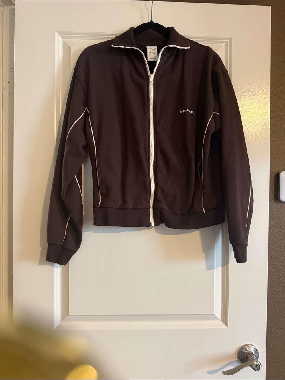 Brown Zip-Front Women's Track Jacket